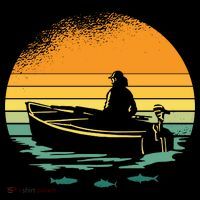 Retro Sunset Boat Kids Long Sleeve Shirt thumb 2