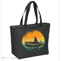 Retro Sunset Boat Tote Bag thumb 2