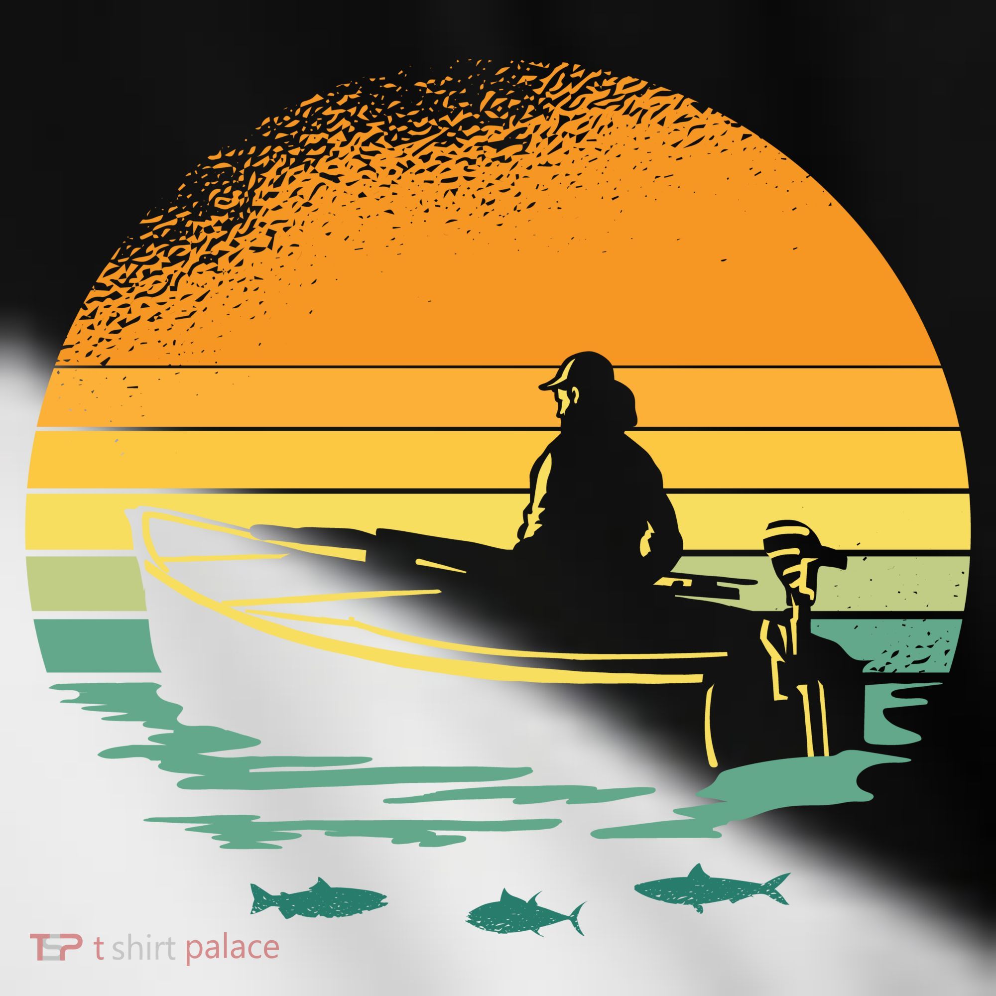 Retro Sunset Boat Toddler Fine Jersey T-Shirt