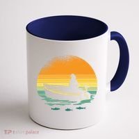 Retro Sunset Boat Coffee Mug thumb 1