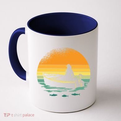 Retro Sunset Boat Coffee Mug