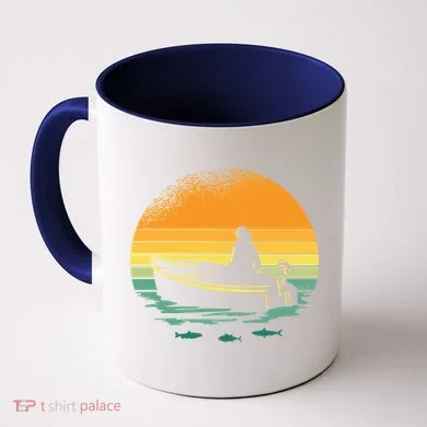 Retro Sunset Boat Coffee Mug