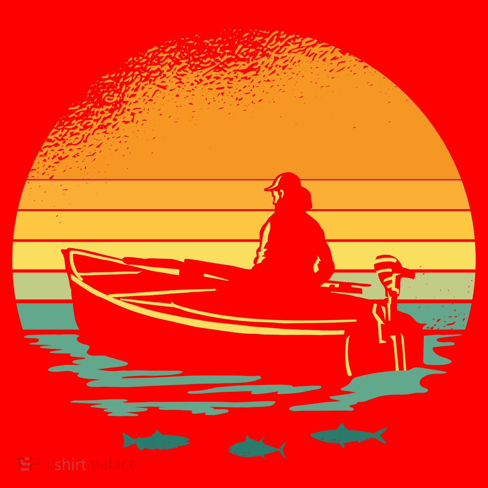 Retro Sunset Boat Santa Hat