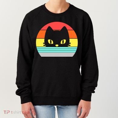 Retro Sunset Cat Women's Sweatshirt