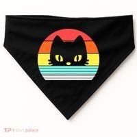 Retro Sunset Cat USA-Made Doggie Bandana thumb 0