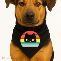 Retro Sunset Cat USA-Made Doggie Bandana thumb 1