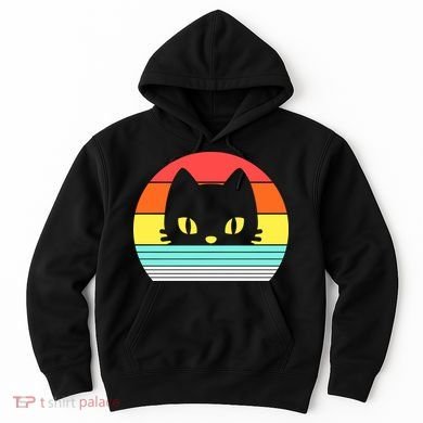 Retro Sunset Cat Hoodie