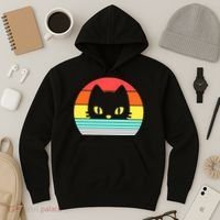 Retro Sunset Cat Hoodie thumb 3