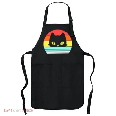 Retro Sunset Cat Apron