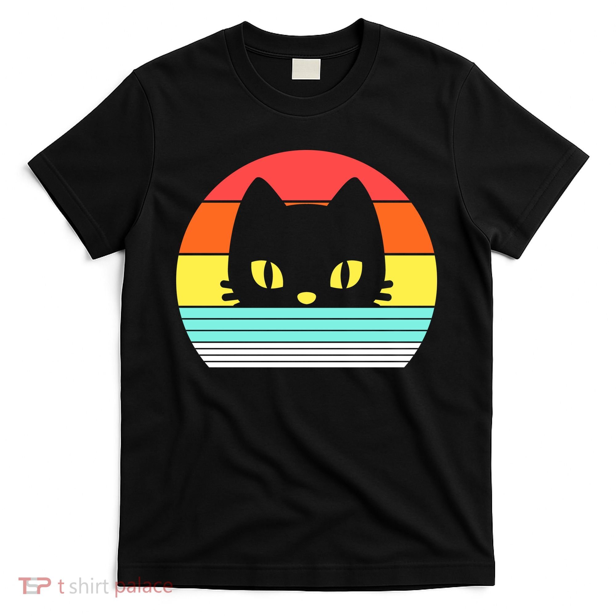 Retro Sunset Cat T-Shirt