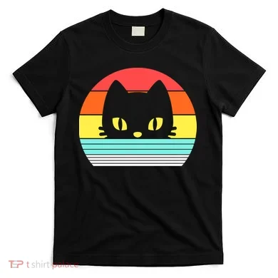 Retro Sunset Cat T-Shirt