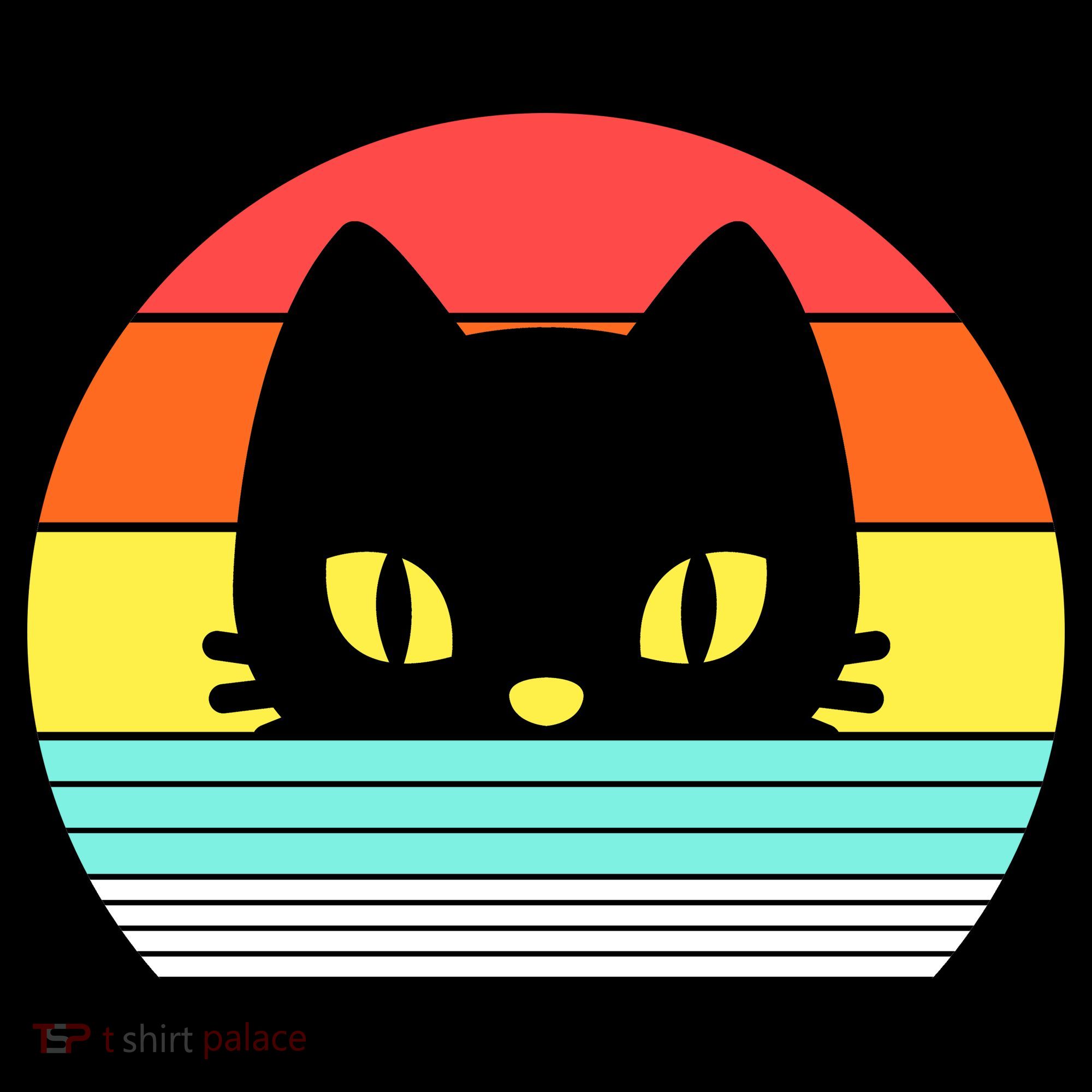 Retro Sunset Cat T-Shirt