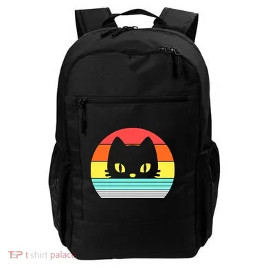Retro Sunset Cat Backpack