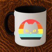 Retro Sunset Cat Coffee Mug thumb 2