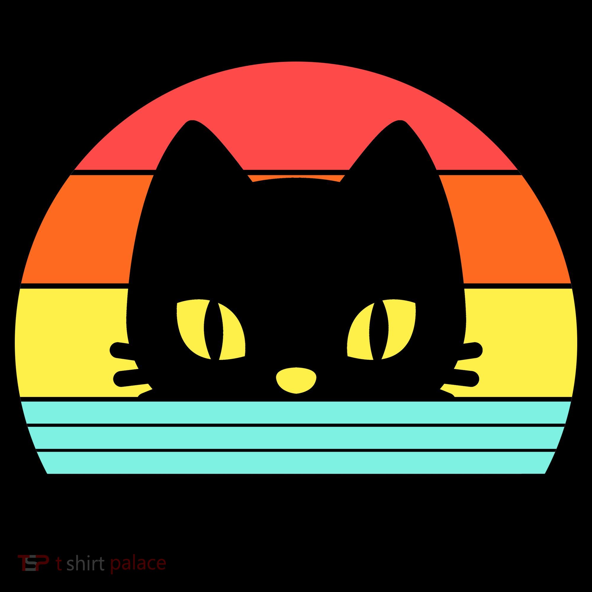 Retro Sunset Cat Coffee Mug