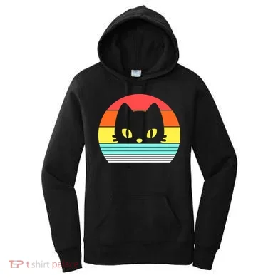 Retro Sunset Cat Women's Hoodie