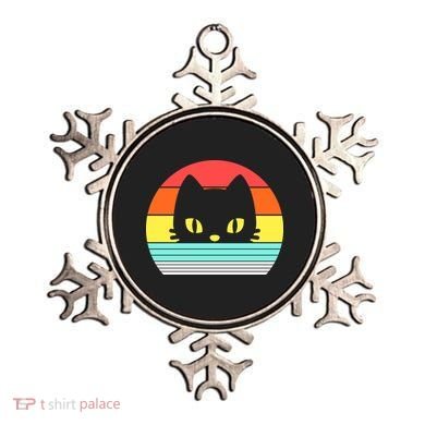 Retro Sunset Cat Ornament