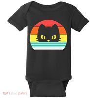 Retro Sunset Cat Baby Bodysuit thumb 0