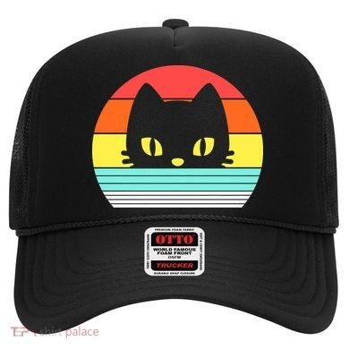 Retro Sunset Cat Hat