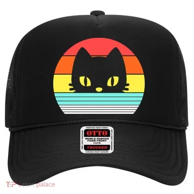 Retro Sunset Cat Hat