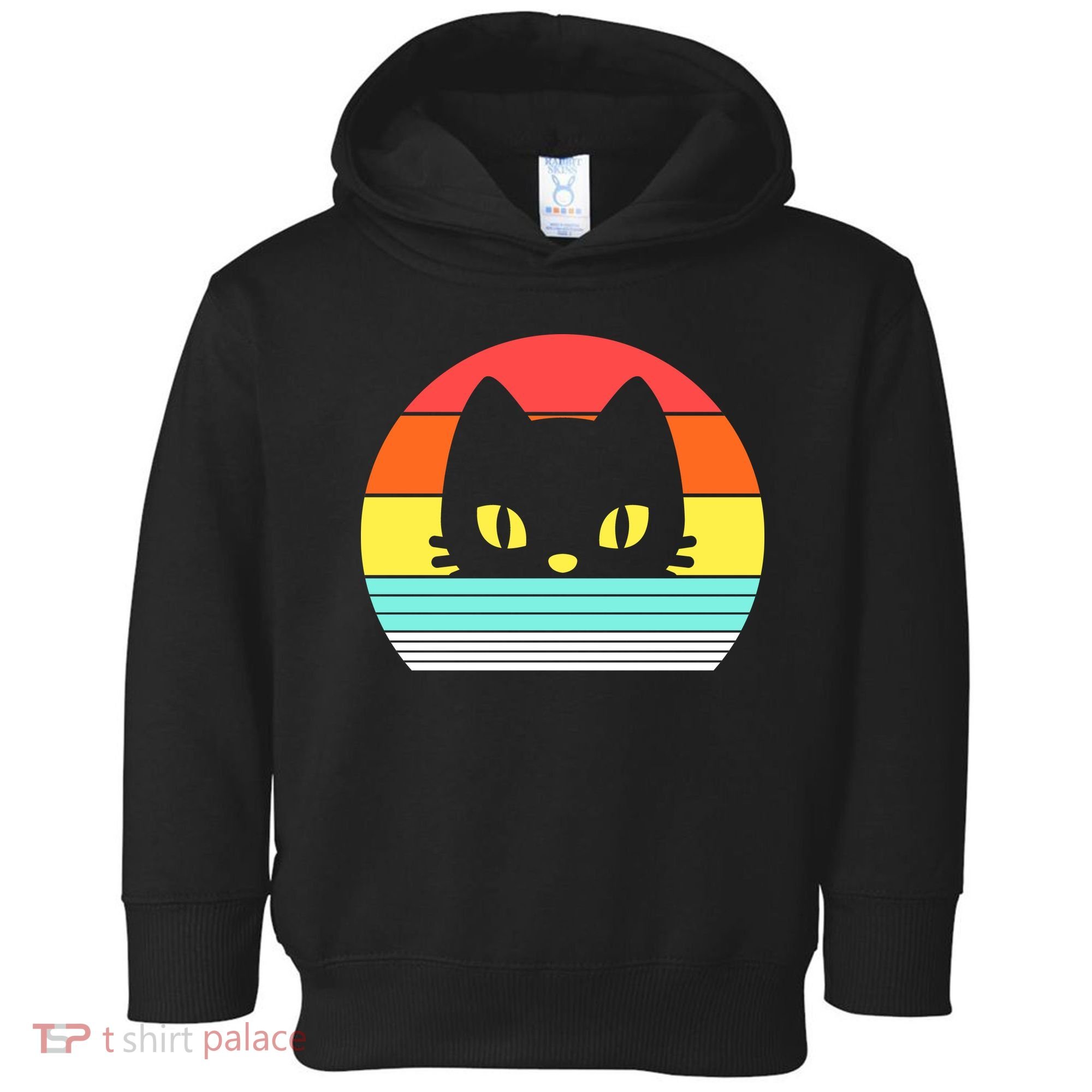Retro Sunset Cat Toddler Hoodie