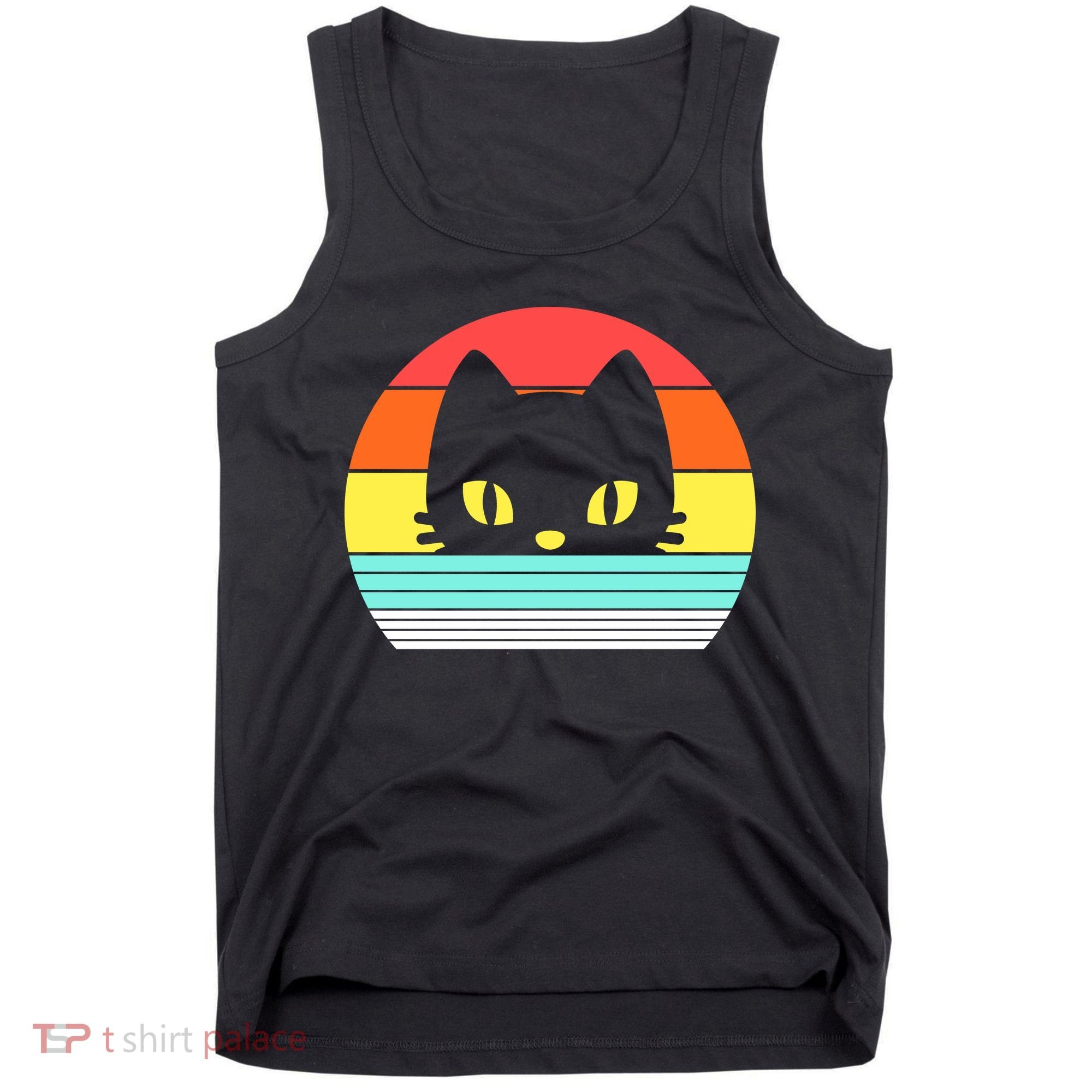 Retro Sunset Cat Tank Top