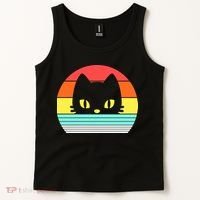 Retro Sunset Cat Tank Top thumb 2