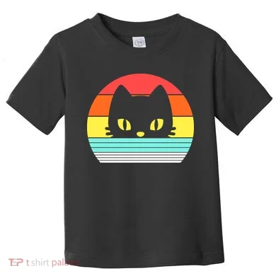 Retro Sunset Cat Toddler T-Shirt