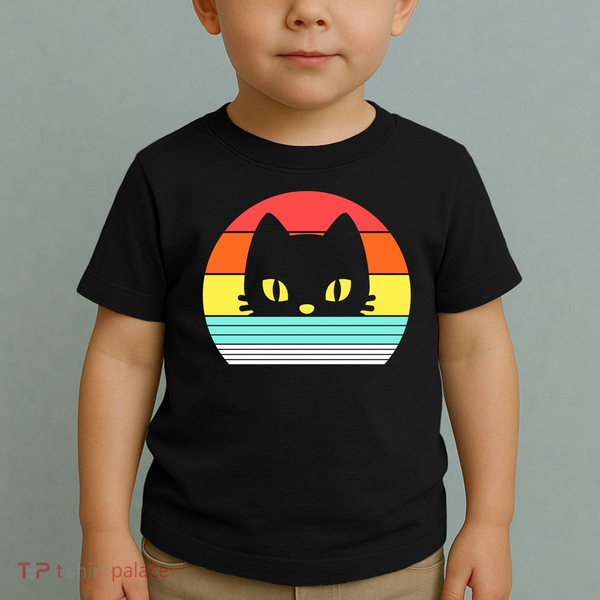Retro Sunset Cat Toddler T-Shirt