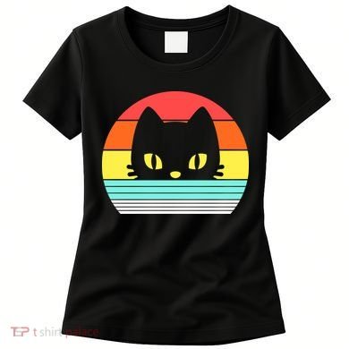 Retro Sunset Cat Women's T-Shirt