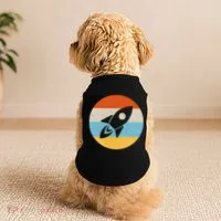 Retro Sunset Spaceship Doggie Tank thumb 2