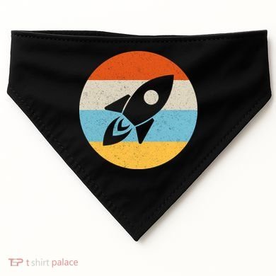 Retro Sunset Spaceship USA-Made Doggie Bandana