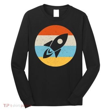 Retro Sunset Spaceship Long Sleeve Shirt