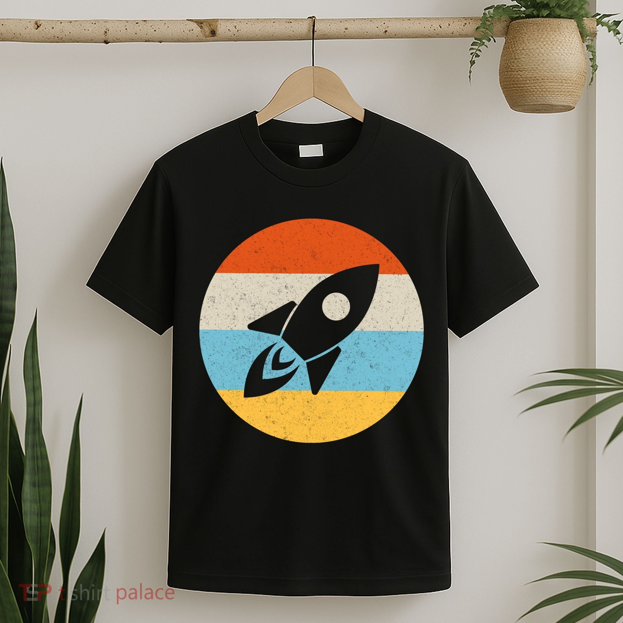 Retro Sunset Spaceship T-Shirt