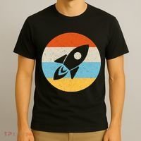 Retro Sunset Spaceship T-Shirt thumb 3