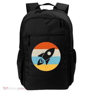 Retro Sunset Spaceship Backpack