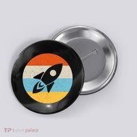 Retro Sunset Spaceship Button thumb 0