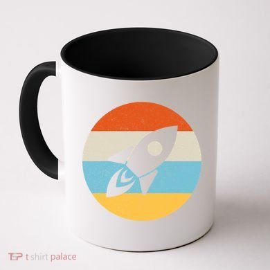 Retro Sunset Spaceship Coffee Mug
