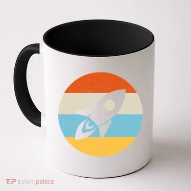 Retro Sunset Spaceship Coffee Mug
