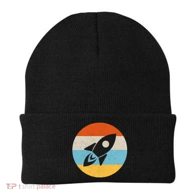 Retro Sunset Spaceship Beanie