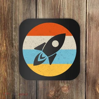 Retro Sunset Spaceship Coaster