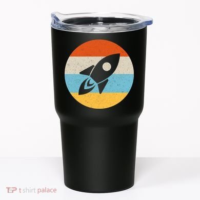 Retro Sunset Spaceship Tumbler