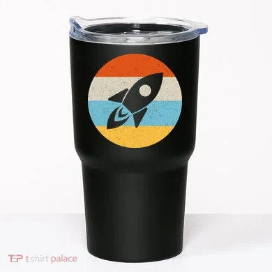 Retro Sunset Spaceship Tumbler