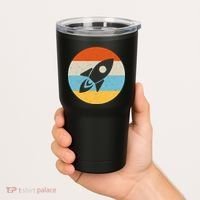 Retro Sunset Spaceship Tumbler thumb 2