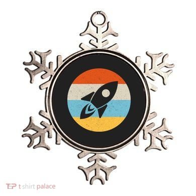 Retro Sunset Spaceship Ornament