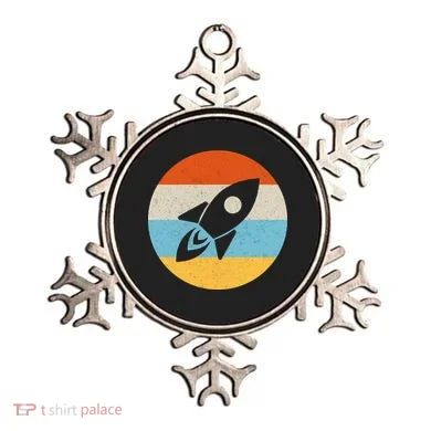 Retro Sunset Spaceship Ornament