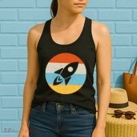 Retro Sunset Spaceship Women's Tank Top thumb 2