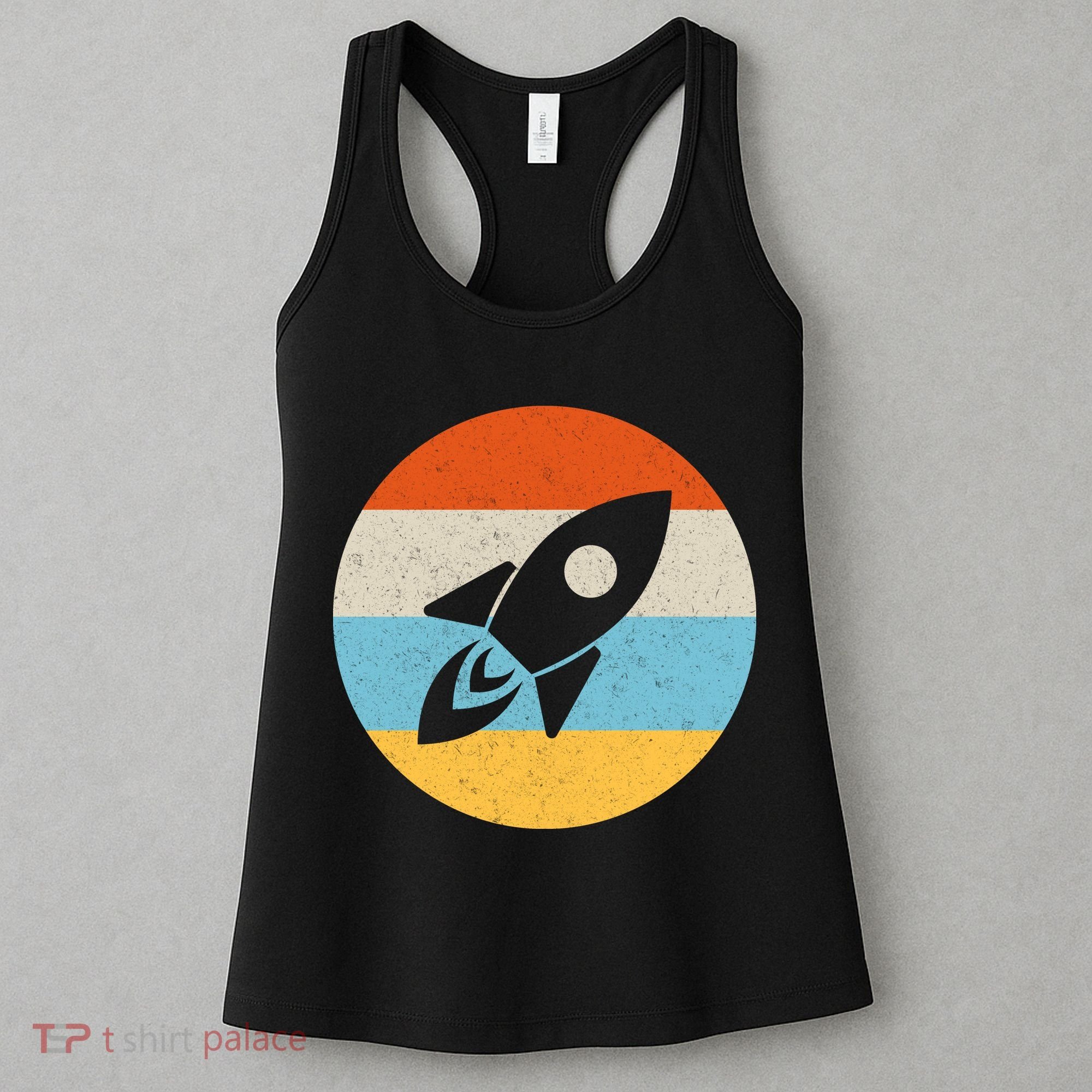 Retro Sunset Spaceship Women's Tank Top