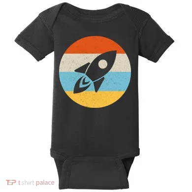 Retro Sunset Spaceship Baby Bodysuit