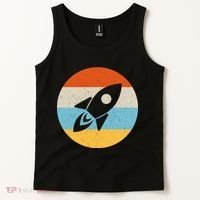 Retro Sunset Spaceship Tank Top thumb 2